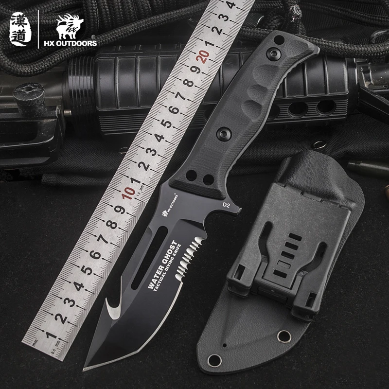 

HX OUTDOORS Portable Tactical Knife camping Knife Hunting knives army Survival Gear multifunction Tool Water Ghost knife
