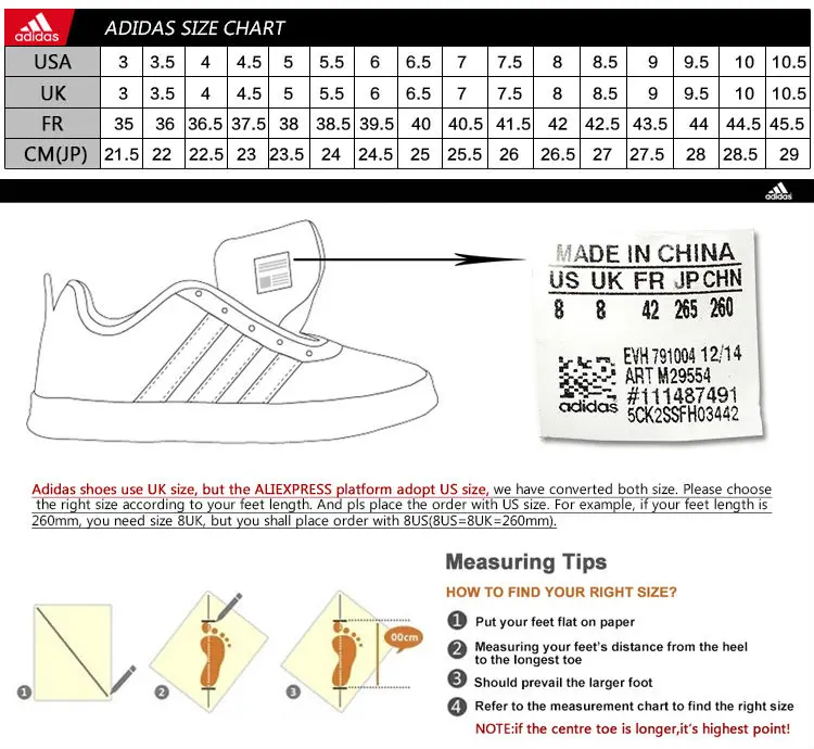 adidas shoe size guide uk