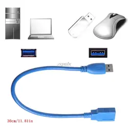 USB3.0 удлинитель USB 3,0 кабель мужчин и женщин синхронизации данных быстро Скорость шнур разъем для портативных ПК жесткий диск принтера Z07