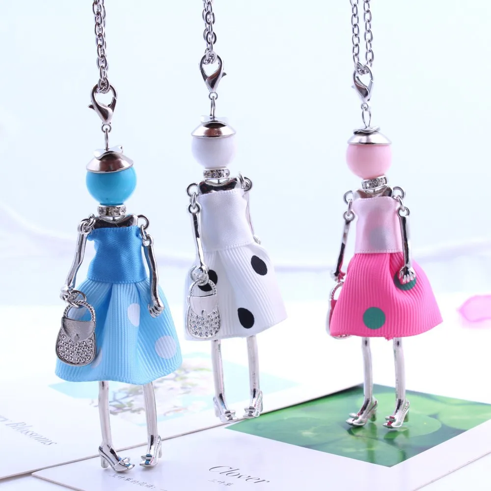 2016 Summer French Paris Women Girl Doll Pendant Necklace Handmade New