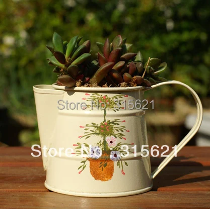 

Free Shipping Off-white Small iron art succulent plant pots 150g