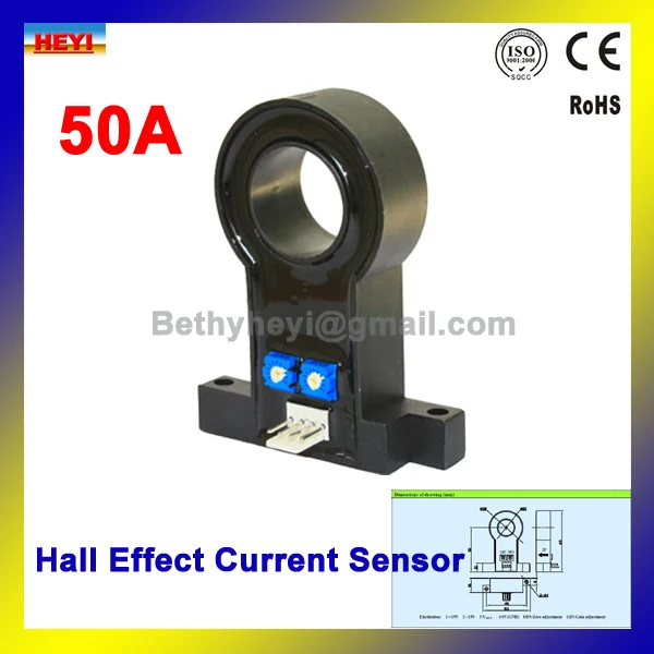 

50A Hall Current sensor D-C1T electric current sensor hall effect sensor