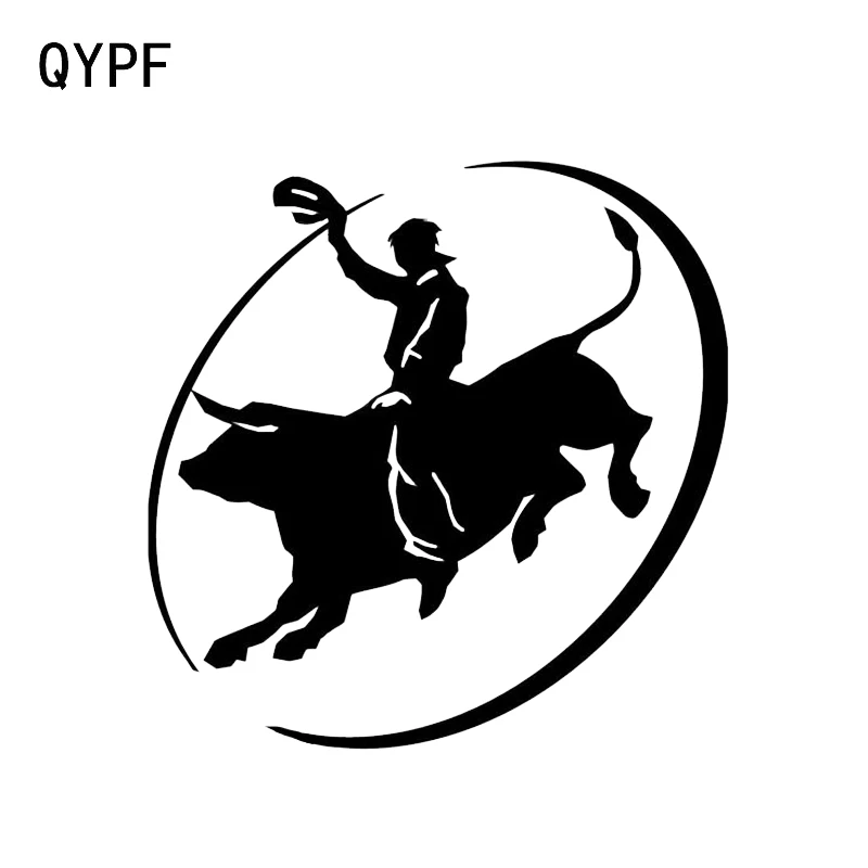 

QYPF 13.8*14CM Fashion Bullfight Decor Fitness Vinyl Car Sticker Bumper Window Accessories C16-1840