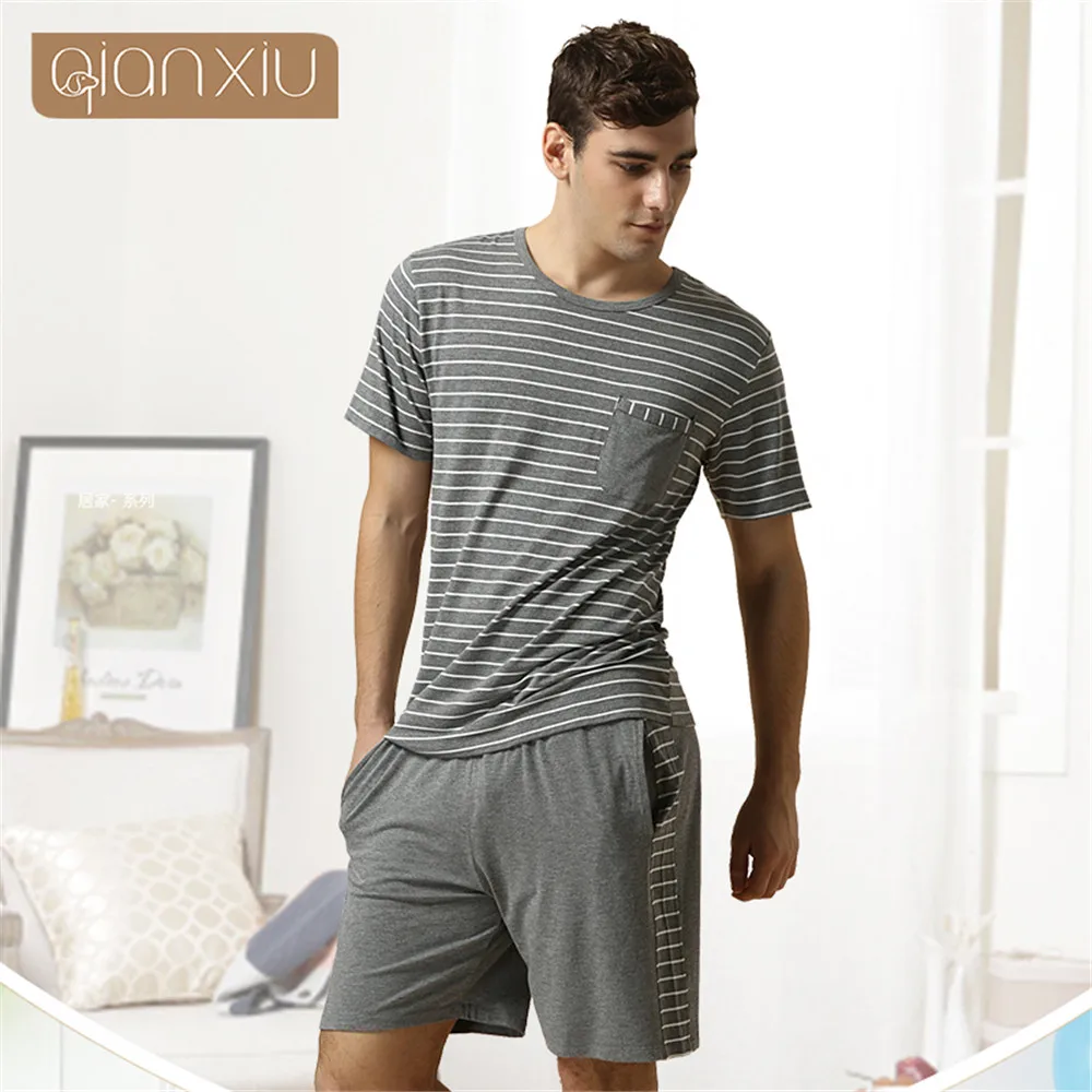 Qianxiu New Arrival men sleepwear stripe mens pajamas pyjama mens