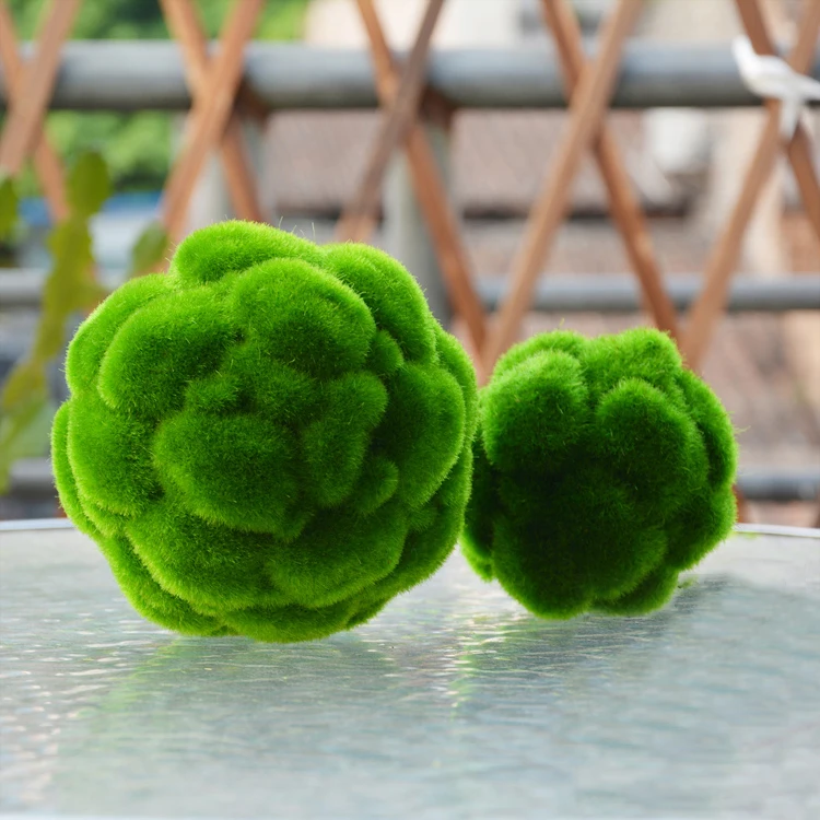 5 Size Round Artificial Grass Ball Simulation Plant Moss Ball Fake Moss Stone  Home Party Wedding Decor for Christmas