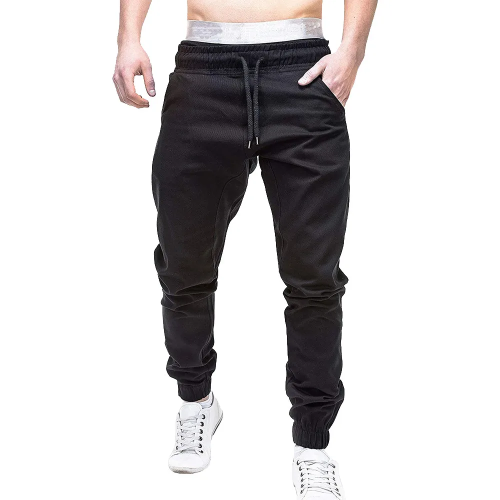 Men Sweatpants Slacks Casual Elastic Gyms Sport Solid Baggy Pockets Trousers Slacks Polyester Newest Autumn Winter Fitness  5.13