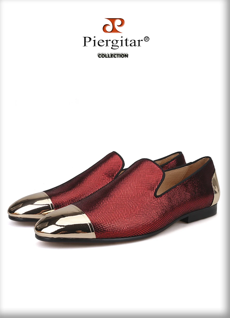 Piergitar/Новинка; стильные мужские туфли из овечьей кожи в клетку трех цветов с металлическим носком спереди и сзади; мужские лоферы ручной работы для торжеств и выпускного вечера