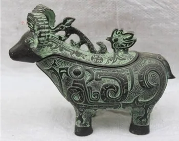 

YM 308 Chinese Bronze Copper Collectable Handwork Carved Sheep statue