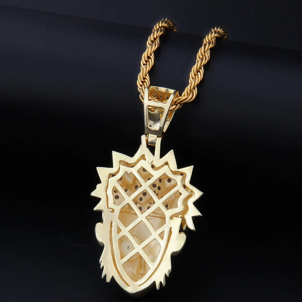 Хип-хоп мужской рэпер медь Полный AAA CZ Циркон Iced Out мультфильм Наруто Uzumaki Подвески 14 К Золотое ожерелье