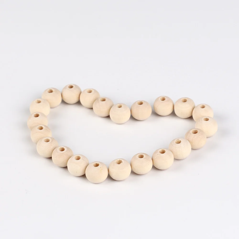 TYRY.HU 20Pc/lot Wooden Teething Beads Baby Teething Pendant Necklace Eco-frinedly Baby Chewing Nursing Toys 10mm 14mm 18mm 25mm