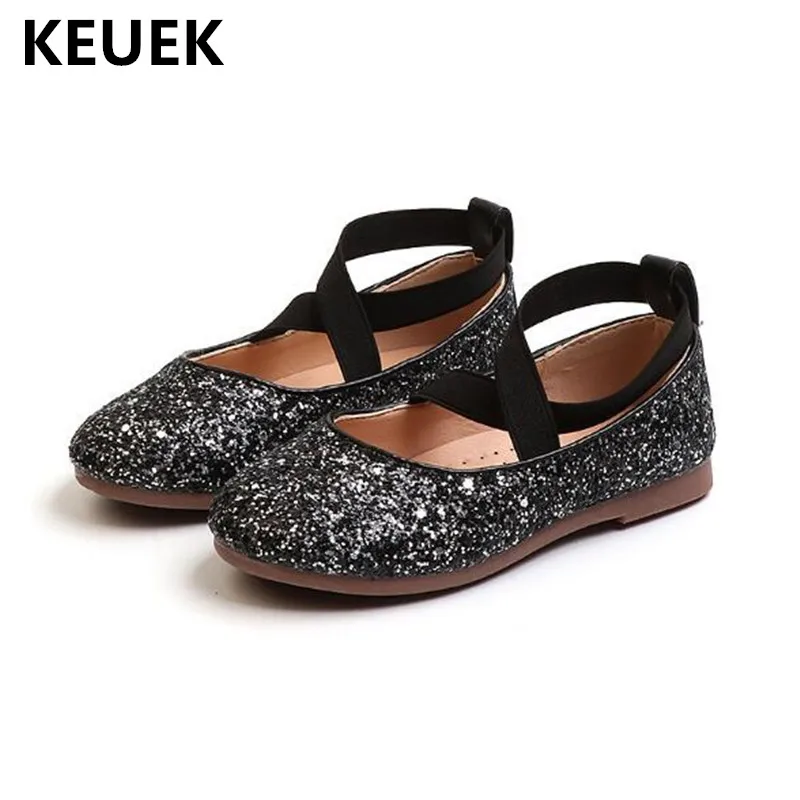 

New Spring/Autumn Girls Leather Shoes Princess Crystal Non-slip Flats Children Dance Shoes Kids Baby Toddler Loafers 04