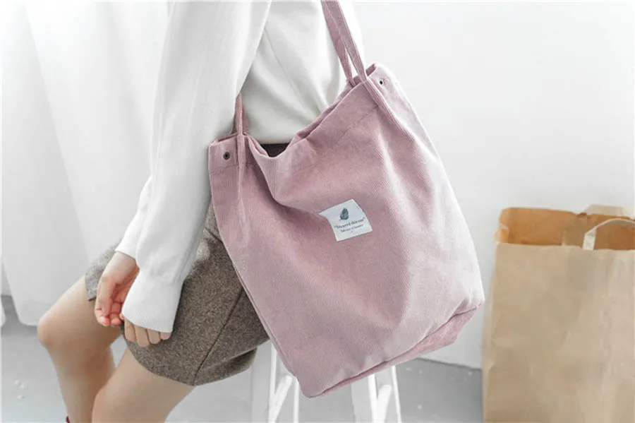 Mara's Dream/Высококачественная Женская Вельветовая Сумка-тоут из искусственной кожи; Повседневная однотонная сумка на плечо; Складная многоразовая женская сумка; пляжная сумка