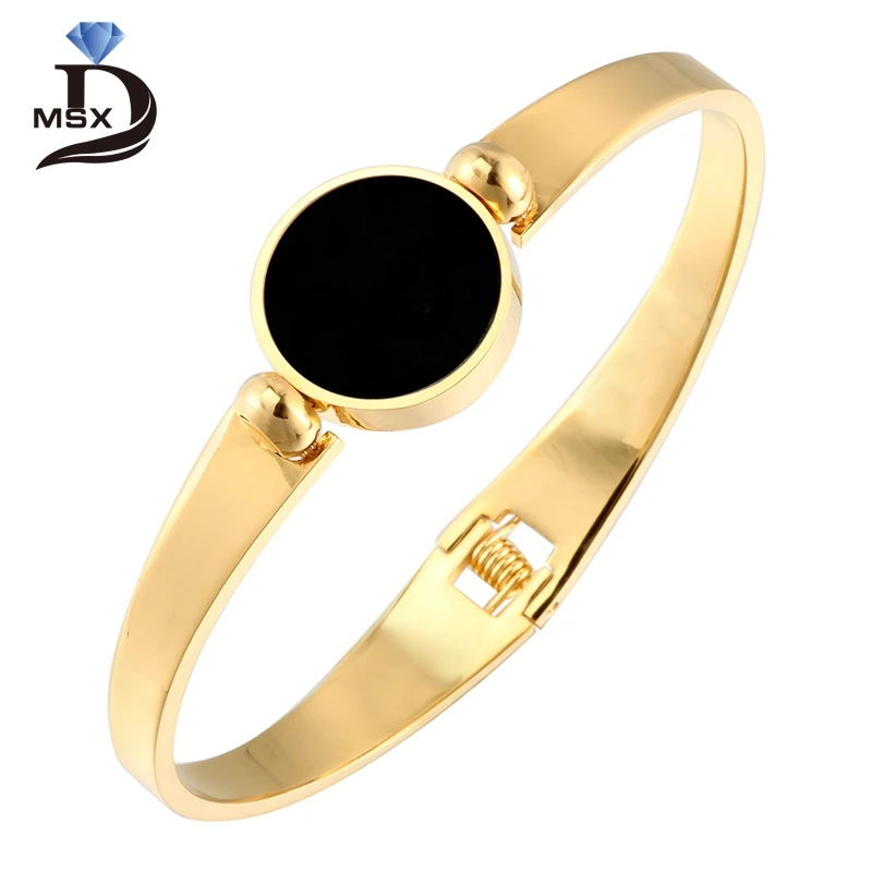 

Shell Bracelet Bangle for Woman Man Black Resin Gold Plating Cuff Wristband Fashion Luxury Female Male Jewelry Accessory Gift
