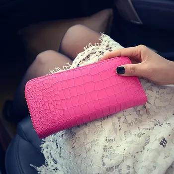 

The new female package flow PU wallet crocodile pattern wallet fashion leisure long wallet card package wholesale