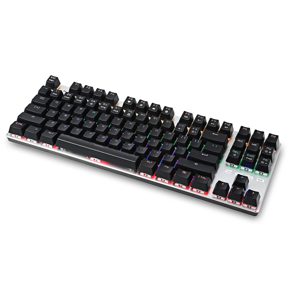 METOO ZERO X51 механическая клавиатура 87 Ключи Проводная с RGB Подсветка Teclado синий
