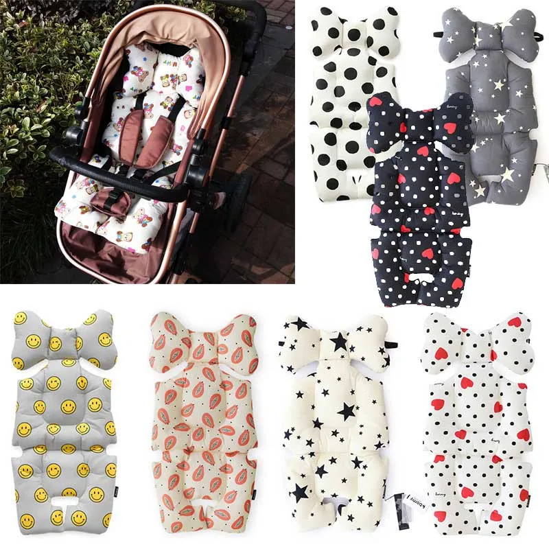 Printed Four Seasons Stroller Pushchair Cushion Seat Cover Seat Pad Cotton Baby Stroller Mat Mattress Pram Stroller Accessories