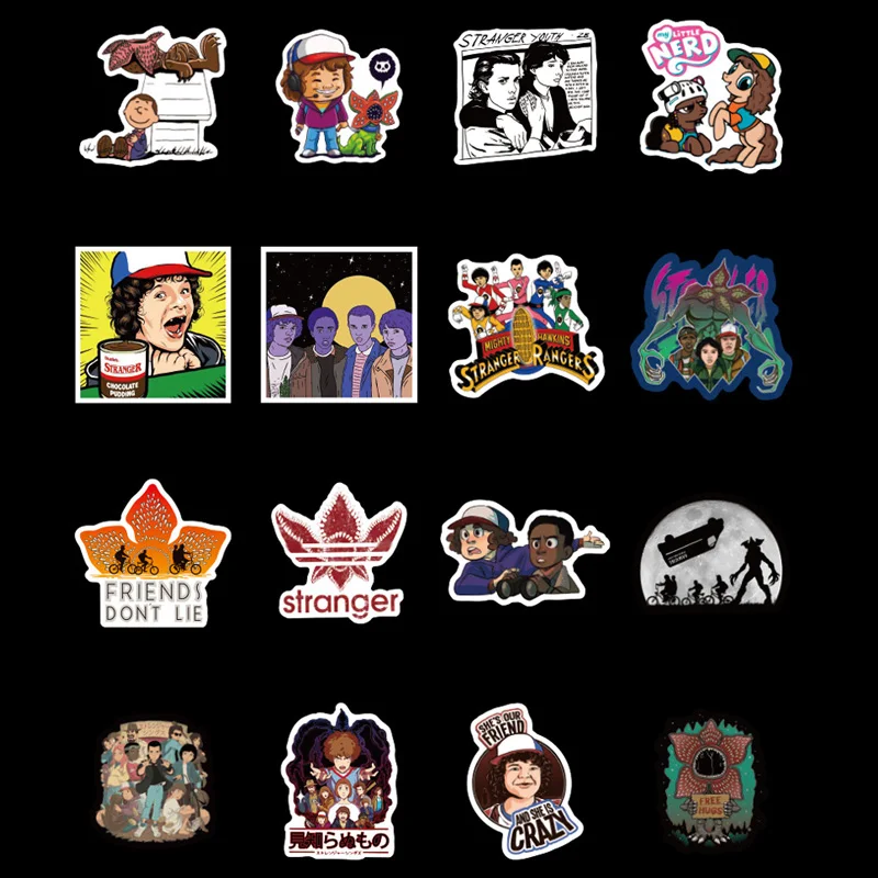50 Stranger Things Stickers Pack Anime Pegatina For Children On The Laptop Fridge Phone Skateboard Suitcase Funny Cool Sticker