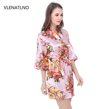 Silk Bridesmaid Bride Robe Sexy Women Short Satin Wedding Kimono Robes Sleepwear Nightgown Dress Woman Bathrobe