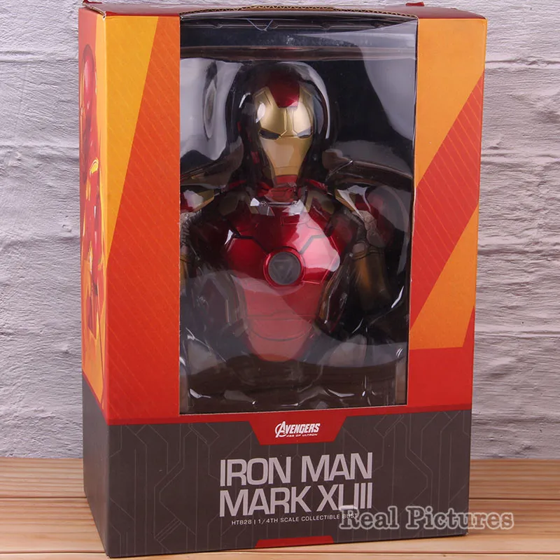 Marvel Железный человек 3 Mark XLII MK 42 MARK XLIII MK 43 1/4 масштаб Фигурка Железный человек Бюст Статуя Коллекционная модель игрушки с светодиодный светильник - Цвет: A with retail box