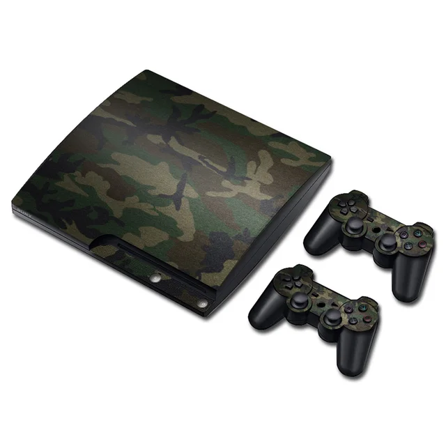 Best Price Camo Decal Sticker For PS3 Slim Console & 2 Pads For Sony Playstation PS 3 Skins Controller