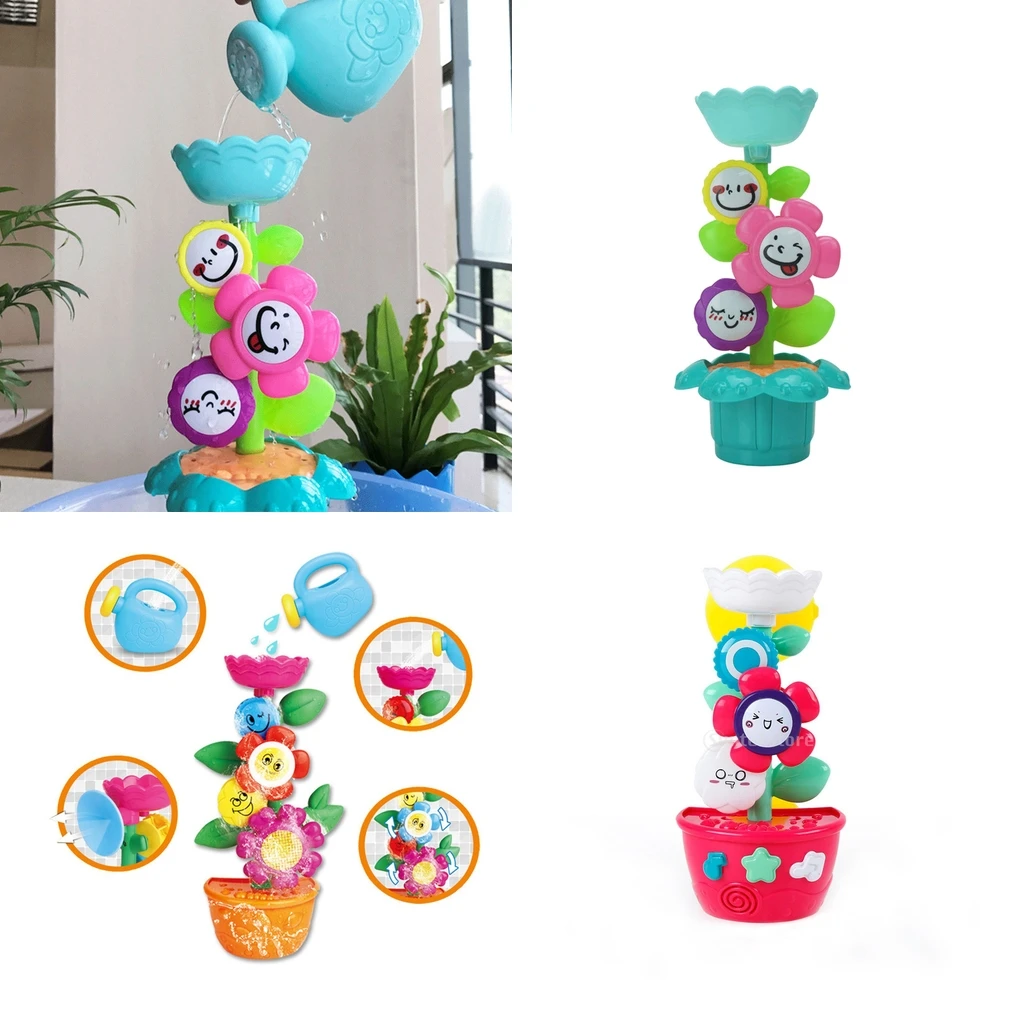 MagiDeal Kids Flower Waterfall Water Station Bath Baby Toy Bathtub Bathtime Early Educational Toys