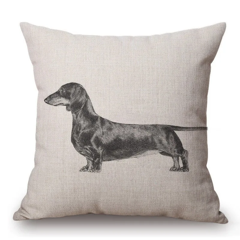 18-Black-White-Sketch-Dachshund-Dog-Pillow-Home-Decorative-Funny-Sausage-Nordic-Cotton-Linen-Animal-Square (2)