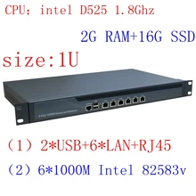 Intel D525 1U Rack Ears сетевой сервер с 1000m Gigabyte LAN Поддержка ROS PFSense Panabit Wayos 2G ram 16G SSD