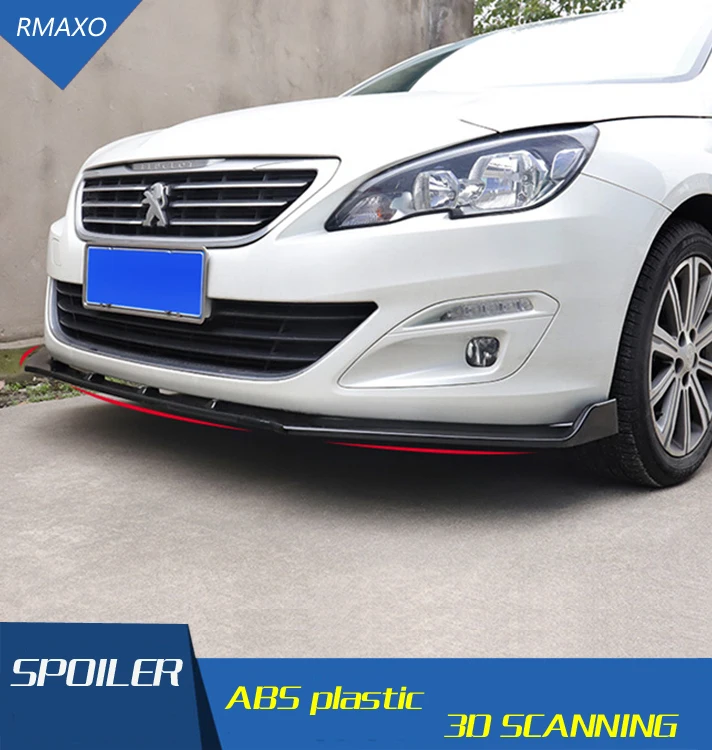 

For Peugeot 408 Body kit spoiler 2016-2018 For Peugeot 408 ABS Rear lip rear spoiler front Bumper Diffuser Bumpers Protector