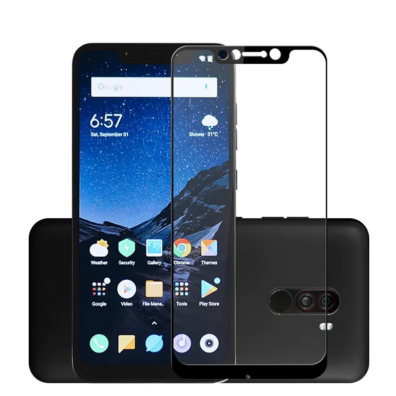 2 предмета полный Стекло для Xiaomi Pocophone F1 полное покрытие Экран протектор Поко