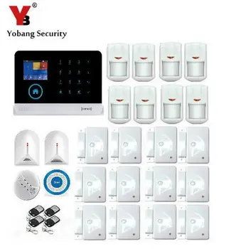 

Yobang Security 3G Alarm WIFI/GPRS/SMS+RFID Home Alarm System Wireless Security PIR Door/Window Sensor Apps Control WCDMA/CDMA