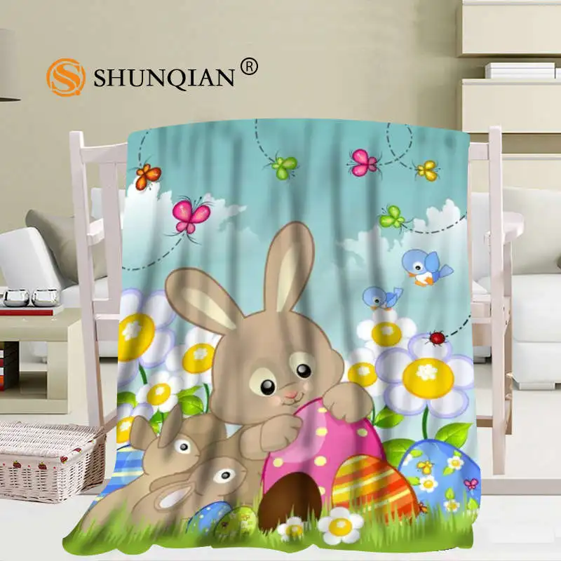 Custom Art Cartoon Rabbit Blanket Soft DIY Picture Decoration Bedroom Size 56x80Inch 50X60Inch 40X50Inch A7.10 | Дом и сад