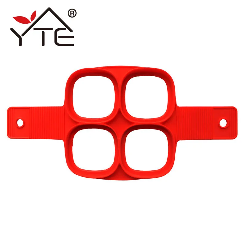 

YTE Pancake Maker Silicone 4 Holes Pancake Nonstick Egg Maker Breakfast Cooker Tool Pan Flip Eggs Square Maker Baking