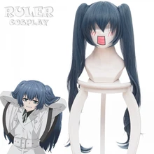 Аниме Токийский Гуль Косплэй парик Yonebayashi Сайко Косплэй парик синий Длинные двух косы парик