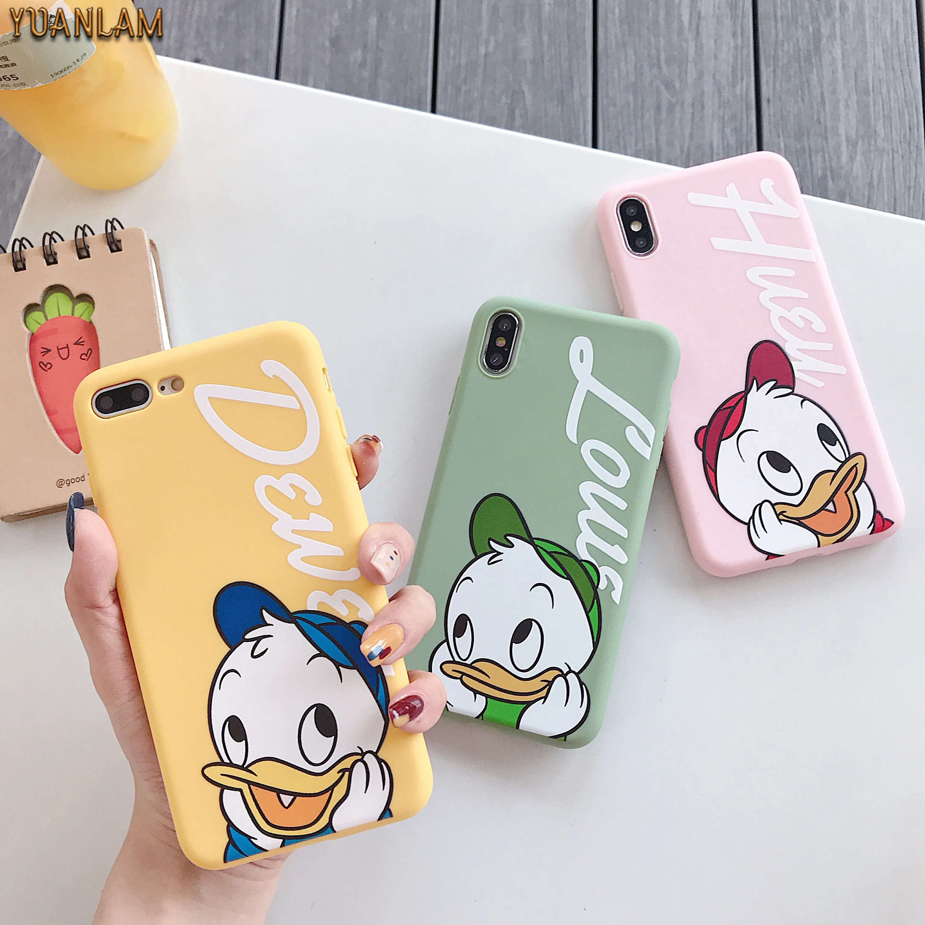 

Cute Case For iphone XR XS Max X 10 Cartoon Donald Duck Daisy Silicon tpu Soft Cover for iphone 7 8 6 6s plus funda capa