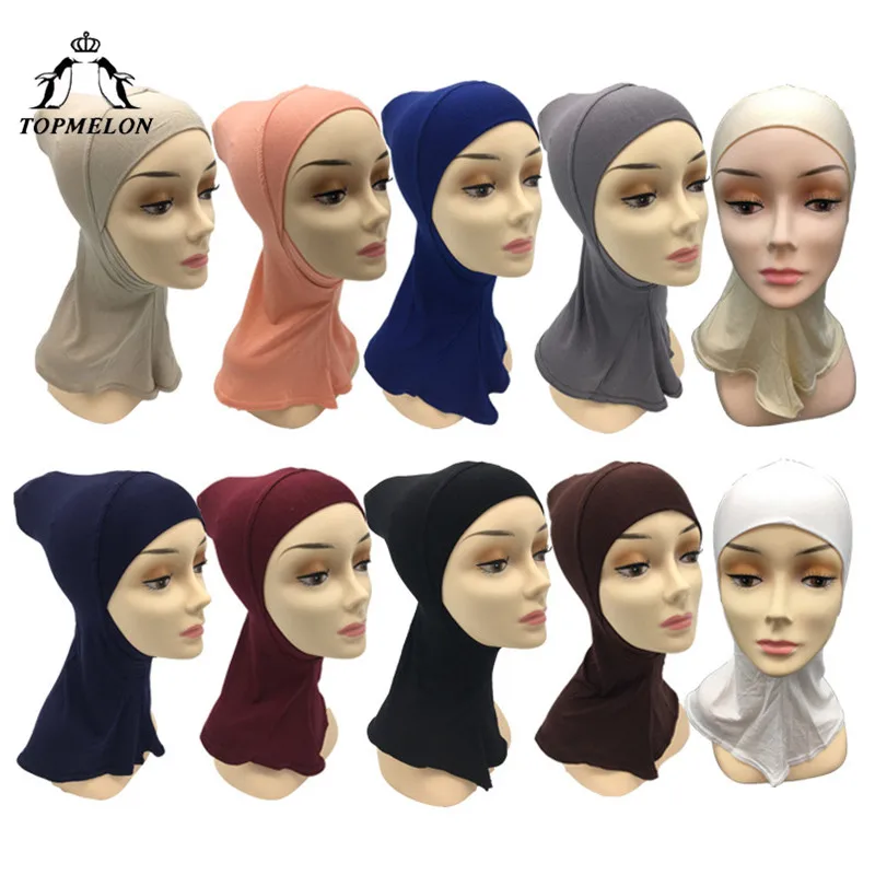 

TOPMELON Solid Hijab Muslim Traditional Costume Clothing Accessories Cotton Material for Islamic Ladies Hijabs Caps