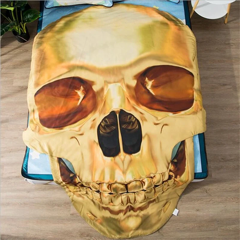 

Personality Super Hero Shark Skull Teens Adults Irregular Summer Quilt Custom Print Blanket for Sofa, Single bed, Double bed