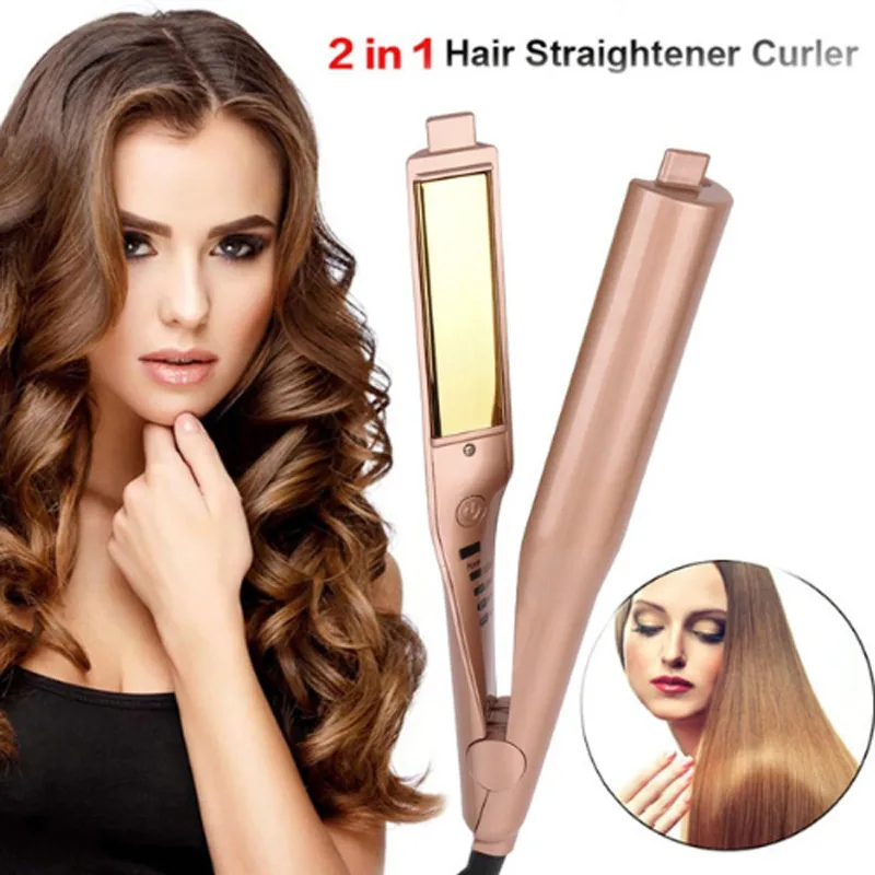 

High Quality 2 In 1 Twist Straightening Iron Hair Curling 3D Concave Convex Ceramic Titanium Plate