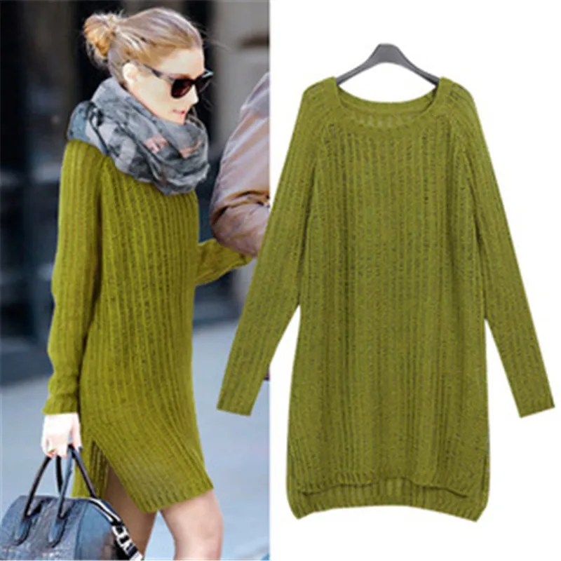 oversized green sweater dress