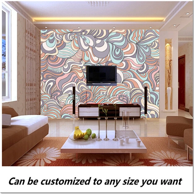 Free Shipping Custom 3d Swirly Pattern In Colourful Pastels Wall Fresco Mural Wallpaper Tv Bedroom Sofa Backdrop Shipping Artwork Shipping Asiashipping Laptop Aliexpress