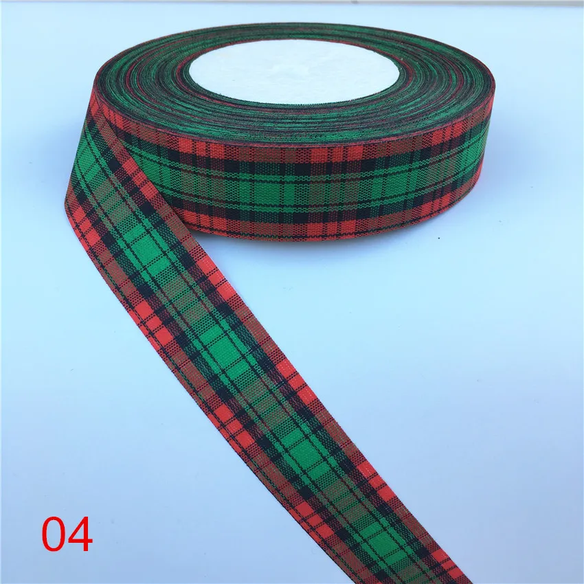 5 ярдов 25 мм красная решетка печать корсажная лента банты Рождественская вечеринка подарок декор ремесло
