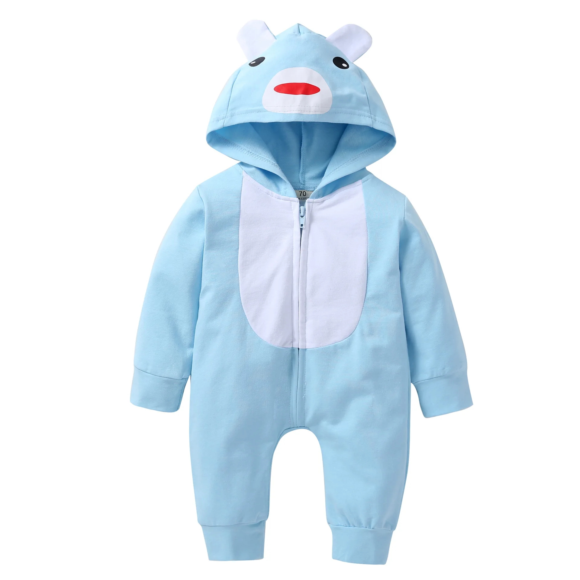 

Baby Boy Onesie Long Sleeve Cotton Clothes for Baby Girl Spring Clothes Kids Cartoon Animal Print Hooded Romper Girl Clothes