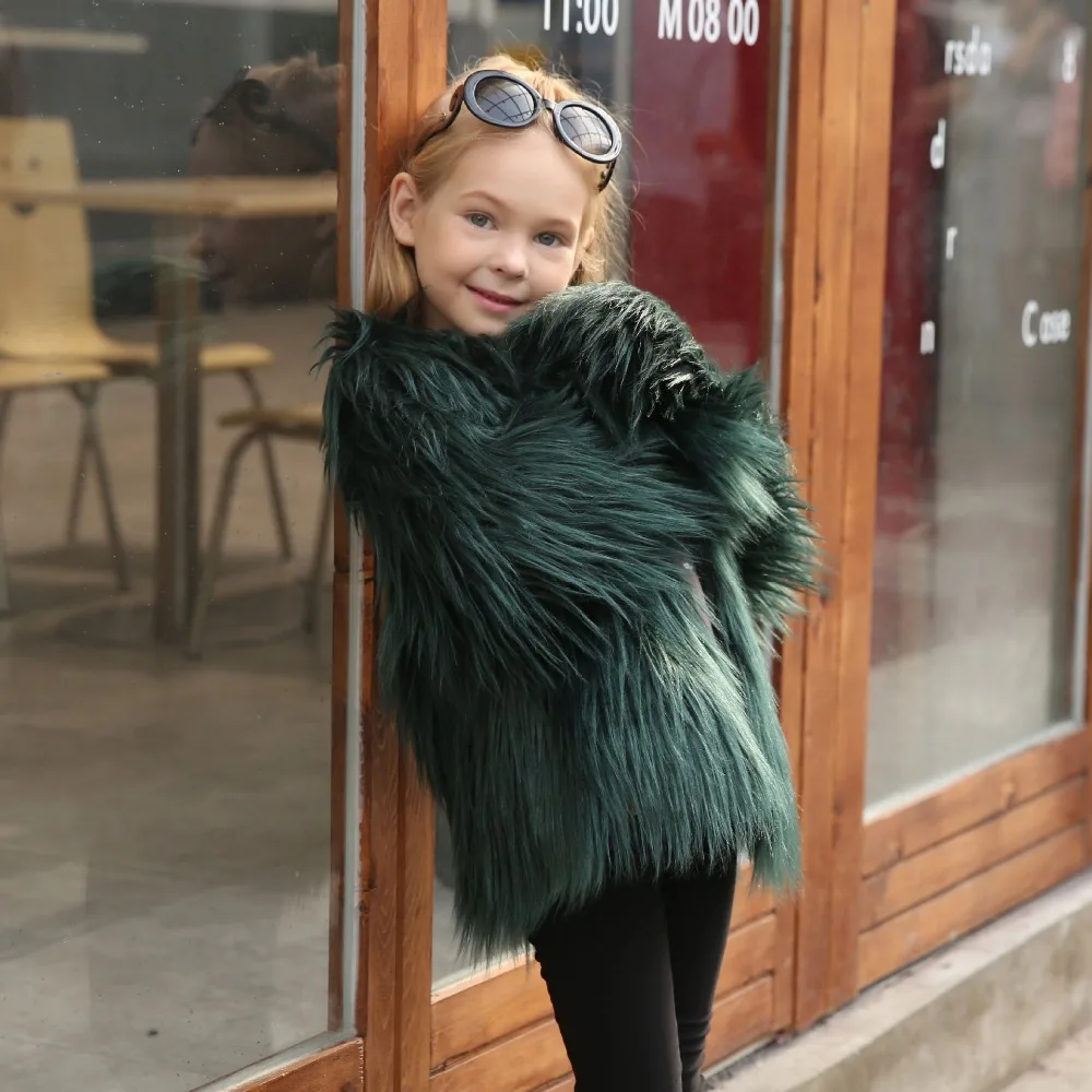 

2-9 years old girls fur coat Fashion children's imitation mongolian fur coat baby autumn winter warm Europe and America