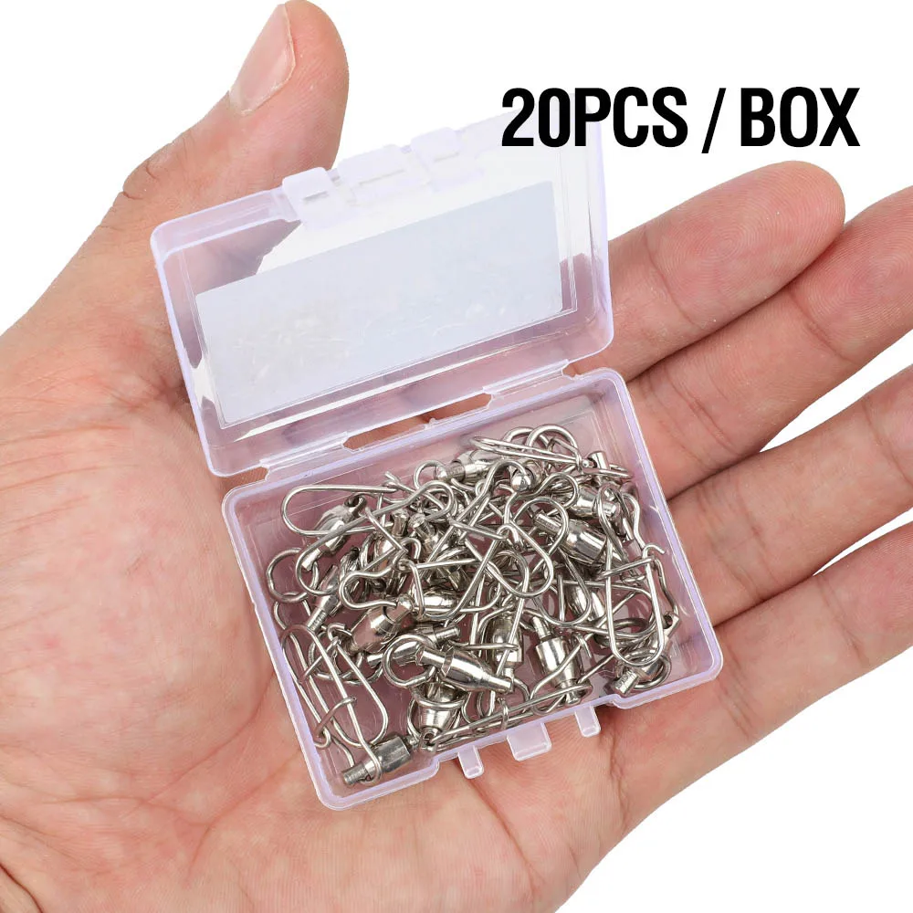 20 PCS DONQL 10/20/50 шт рыболовные Вертлюги разъем карабин 0#6# сильный шариковый подшипник Вращающийся шарнир ссылка рыболовные принадлежности - Цвет: 20 PCS