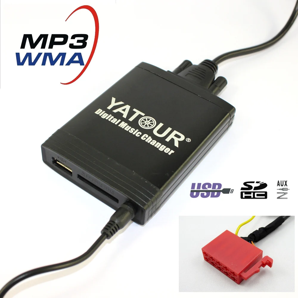 Yatour digital music changer For VW Gamma 4 Head Unit 10-Pin Golf  jetta mk3 passat B4 YT-M06 Car USB MP3  SD AUX adapter 