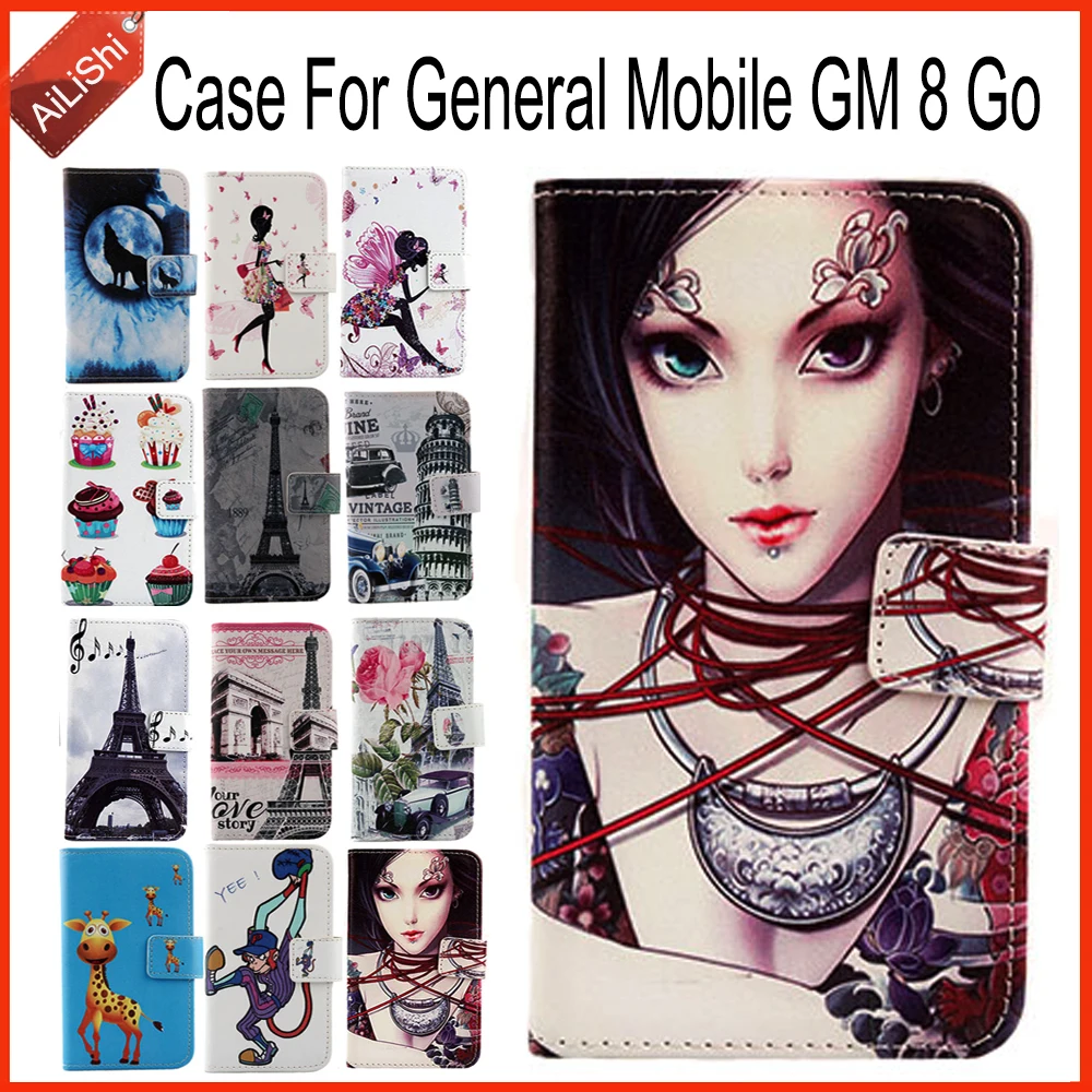 

AiLiShi Case For General Mobile GM 8 Go Luxury Flip Leather Case GM8 Go General Exclusive 100% Special Phone Cover Skin+Tracking