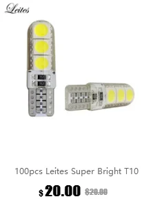 Лейтес 100 шт. белый T10 13 SMD 5050 194 168 192 авто боковые Светильник лампы авто светодиодный W5W 12V Клин лампы автомобильных светодиодных фар Светодиодный светильник