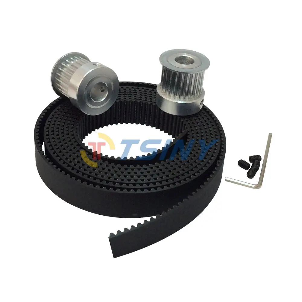 

2pcs 20 Teeth 3M Timing Pulley 16mm Bore 5mm 6mm 6.35mm 8mm 12mm &2Meters 3M Polyurethane with Steel Core Timing Belt Width 15mm