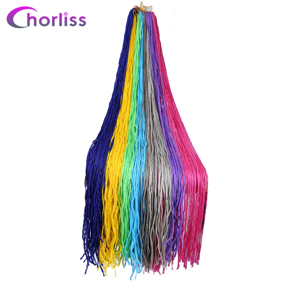 

Chorliss 30" Zizi Braids Crochet Box Braids Crochet Hair Bundles Colorful Synthetic Hair Extensions Balck Grey Zizi Braid Hair