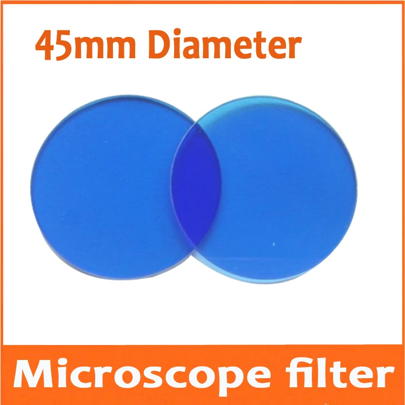

1pc 45mm Lens Diameter Colour Glass Absorber Blue Microscopy Filter Biological Microscope Compound Optical Filter for School