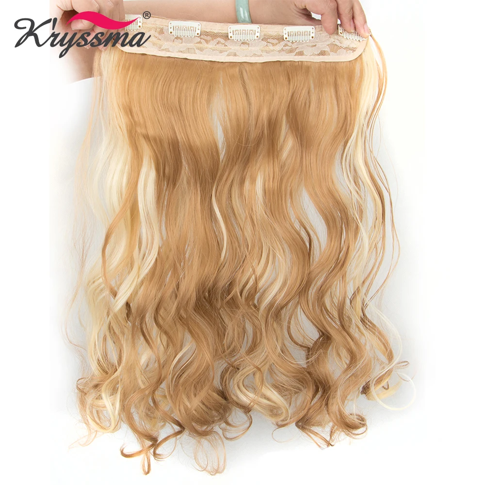 

Synthetic Long Wavy Flip in with 5 Clips 24 inches One Piece Hair Extensions 110g 120g Fake Hairpieces Hidden Invisible Blonde